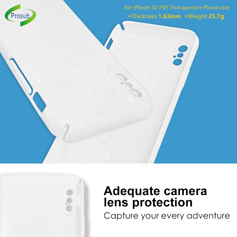 Prosub White Sublimation Phone Case 3D PBT Mobile Cover Sublimation Plain Cell Phone Cases for Iphone X XR XS Max