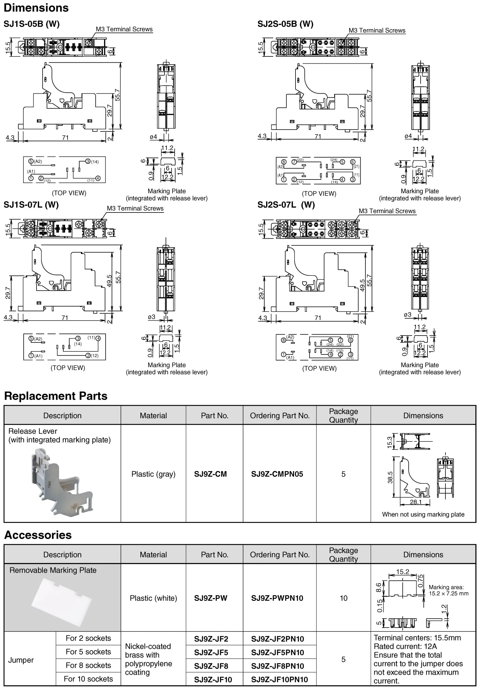 IDEC equivalent SJ1S-07L SJ2S-07L SJ1S-07LW SJ2S-07LW Finger safe protection IDEC RJ1S RJ2S Relay Base Socket