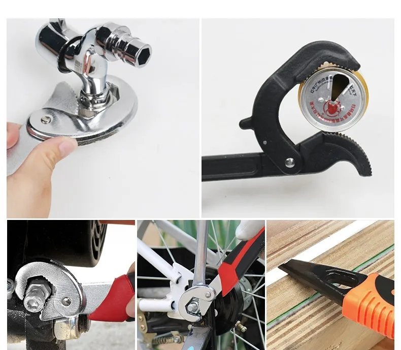 Multifunctional Snap Grip Spanner Wrench Set Universal Wrench Multifunction Spanner Adjustable Grip Pipe Universal Wrench