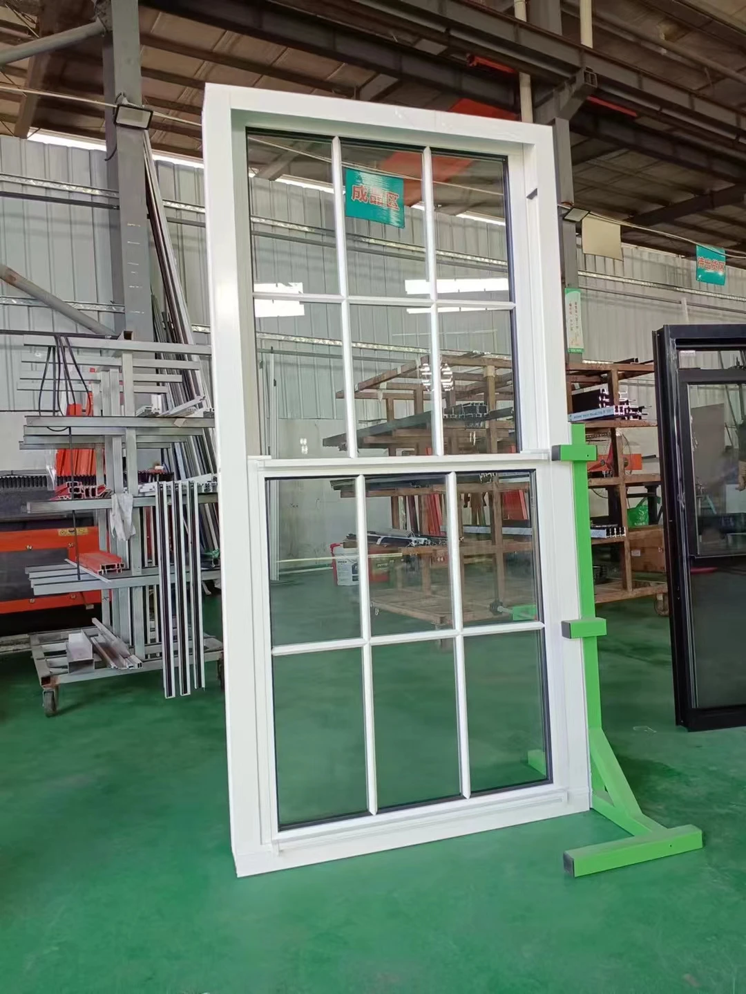 Vertical aluminum profile sliding window double glazed double hung aluminum windows with grilles details