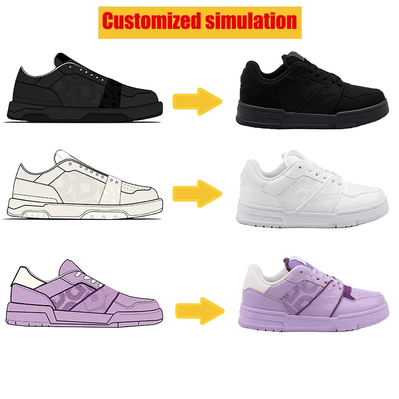 OEM ODM Manufacturing Custom Fashion Hot Sale New Style Sneakers in Multiple Colors with High-end Leather Logos Support Sample