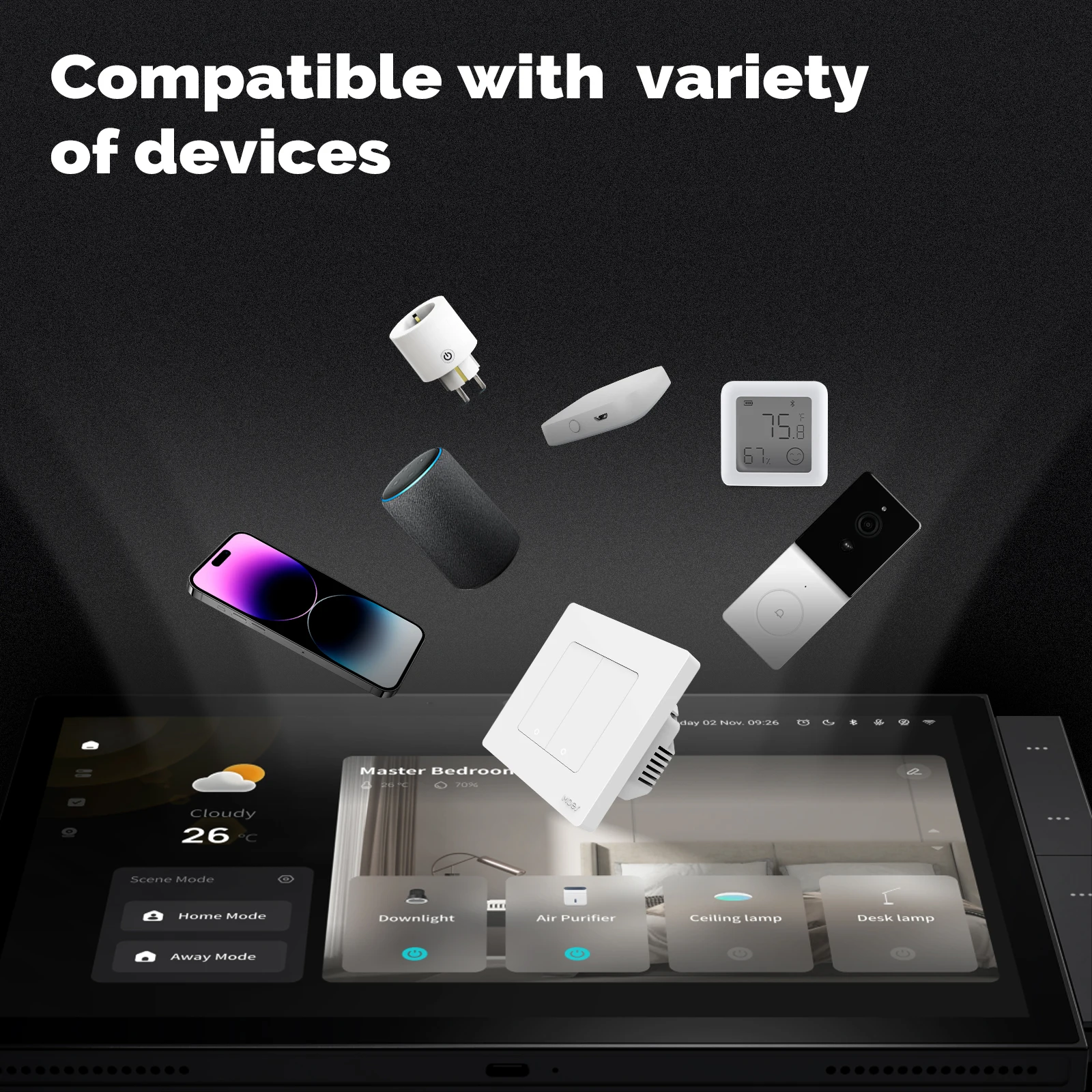MOES Tuya Central Control Panel 10 Inch Smart Home System All in One Automation Wifi Zigbee Blue Tooth Gateway Built in