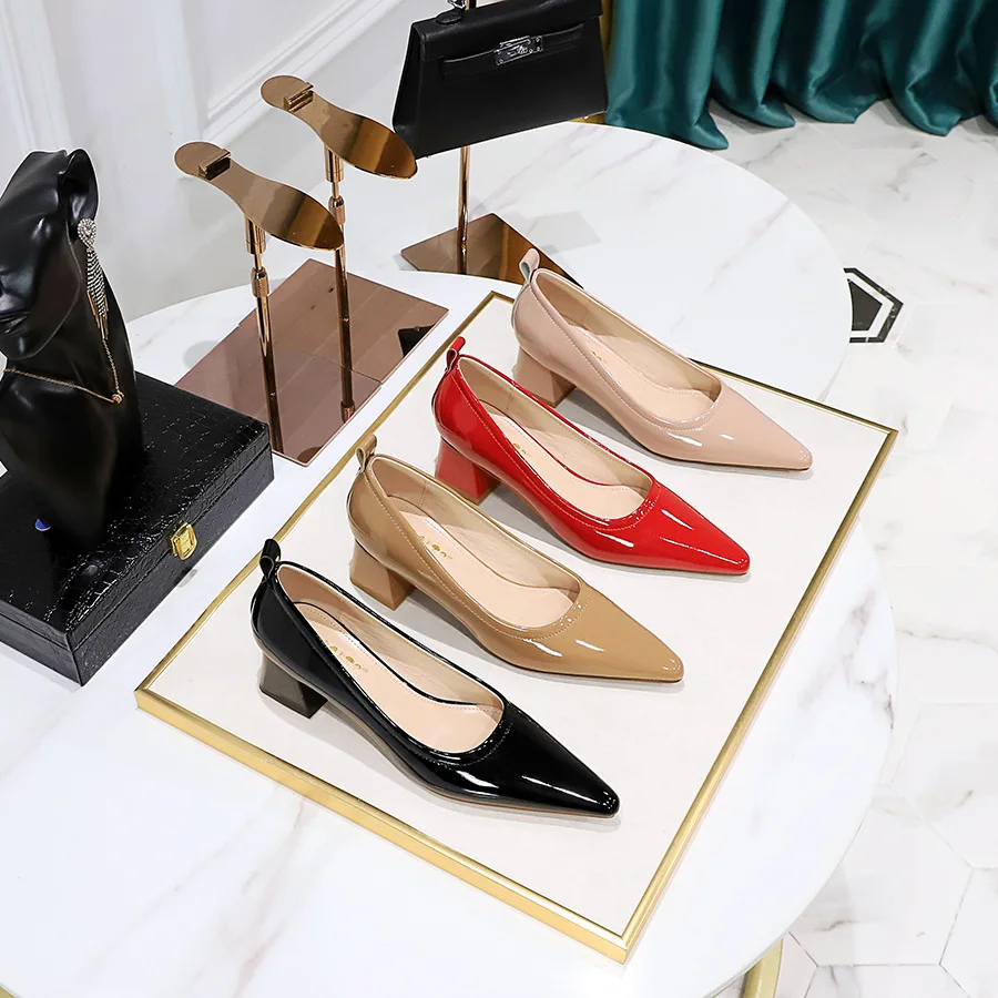 Fashion OL Office Shoes New Women's PU Leather Pointed Toe Ladies - Main Image