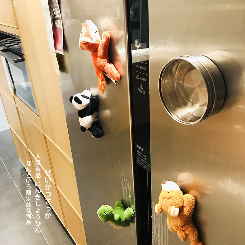 Factory Customized in Stock Different Design Plush Refrigerator Magnet Mini 9 cm Plush Fridge Magnet Animal Toys