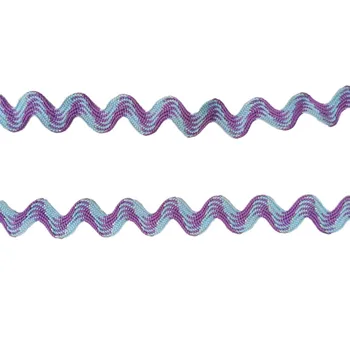 Metallic RIC Rac Wave Bending Fringe Trim Ribbons Woven Braided Fabric Zig Zag Ribbon