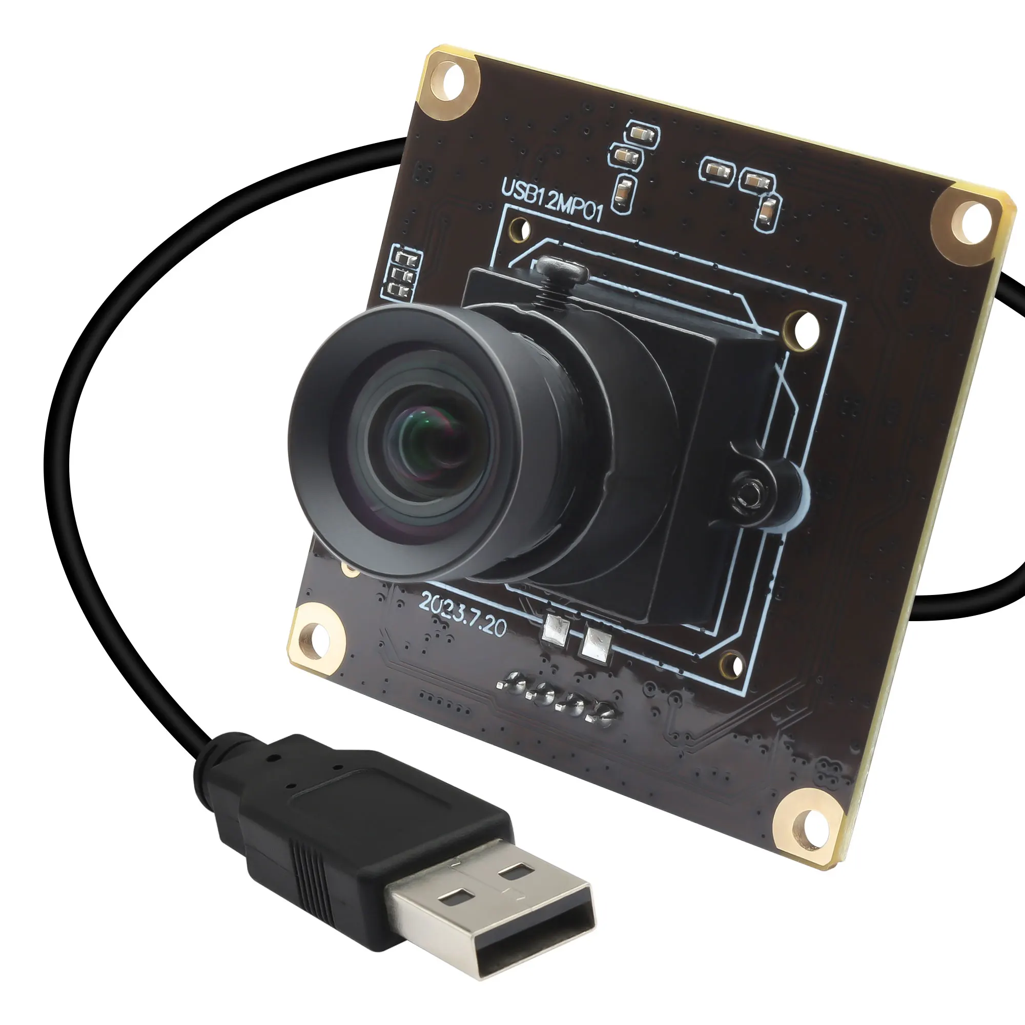 ELP 12MP USB Camera Module No Distortion Lens for Security