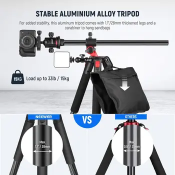 NEEWER 79 Inch Camera Tripod Monopod with Center Column and Ball Head Aluminum Camera Mount Camera Tripod Monopod detail image