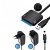Negro con adaptador de corriente con enchufe de EE. UU. o UE