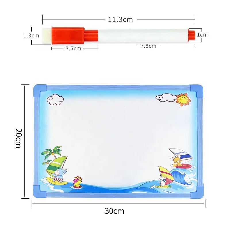 Custom cartoon ABC English kids children magnetic paper metal whiteboard