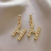 6h letter drop earrings