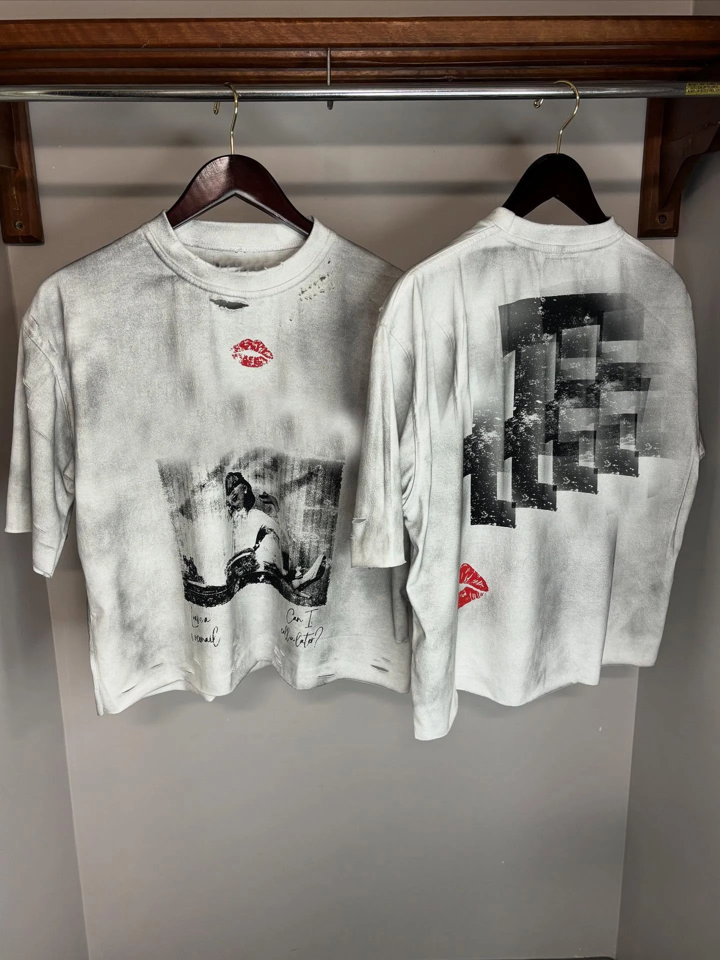Custom Heavyweight Short Sleeve Rhinestone Graphic Printed Cropped Streetwear Distressed Acid Wash T-shirt Ringer Tee Shirt Men gallery 3