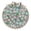 Cuentas de vidrio esmerilado de 10 mm - rosa, verde, amarillo