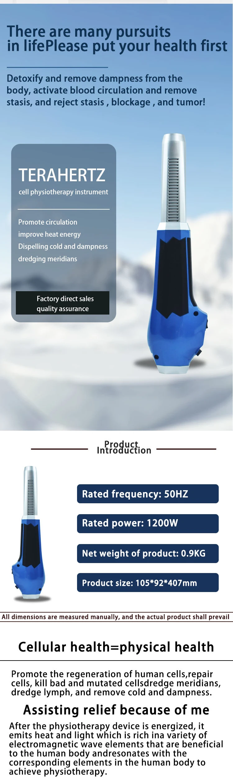 Ultimate Motorized Terahertz Therapy Wand Blower ITera Hertz Device for ...