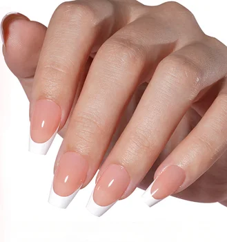 Manufacturer Supply Press on Nails 15 Sizes Soft Gel French Press on Nails Almond Short Customize Artificial Fingernails