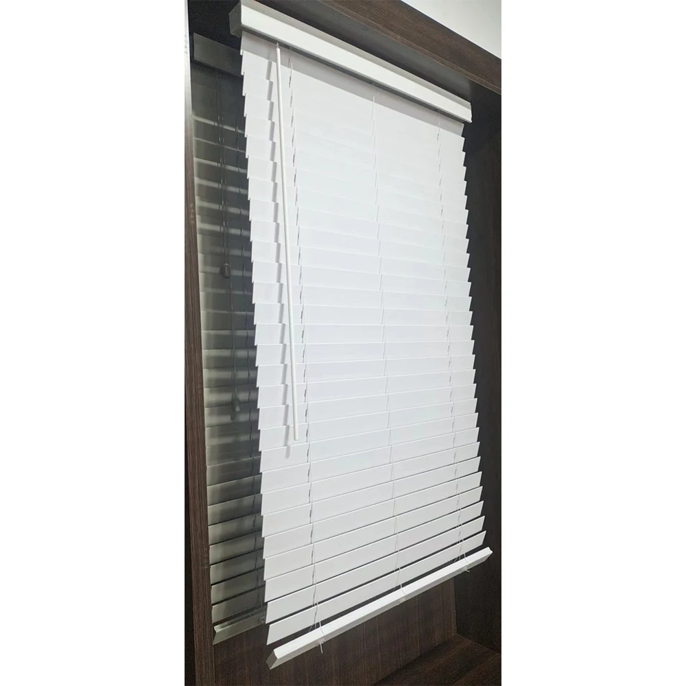 thumbnail image 2 of Custom Wood Blinds For Windows - Cordless Venetian Mini Blinds For Home Interior Window Treatments 2 of 13