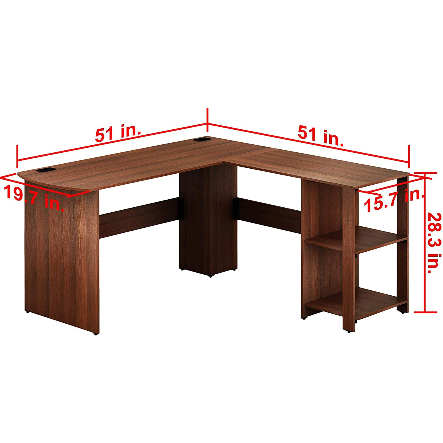 Wood Industrial Retro Computer Table Corner Desk 2 Person Home