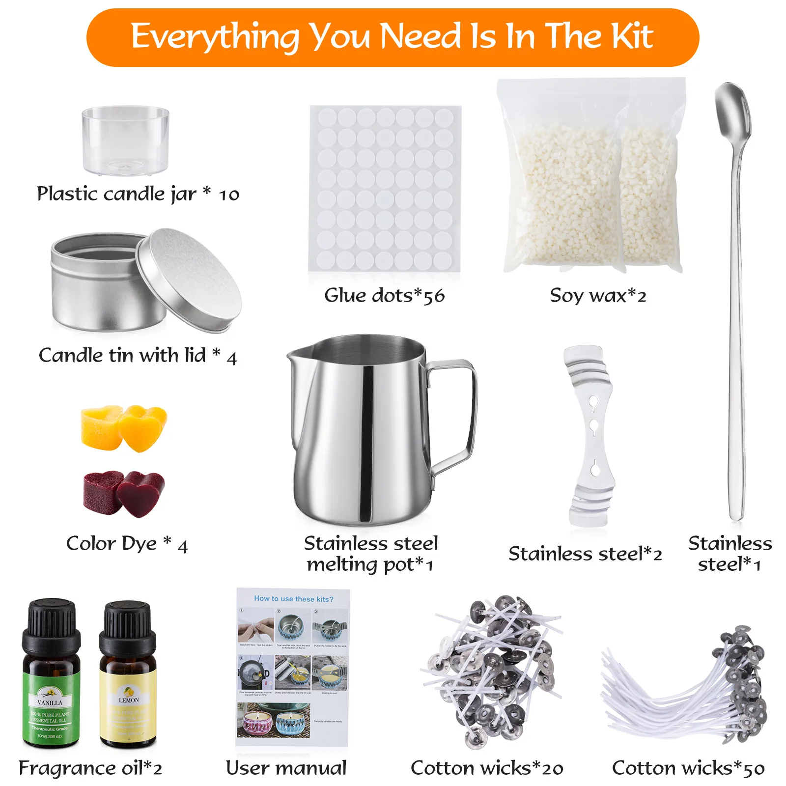 Soy Candle Wax Kit Candle Making Kit With Gift Boxes Diy Candle Making Kit Supplies