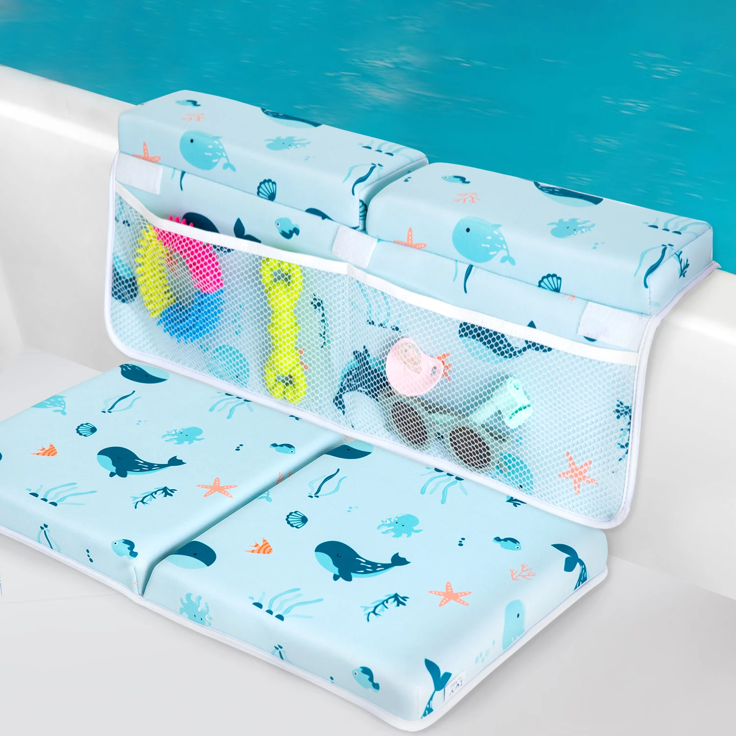 Custom Printed Bath Kneeler Mat and Elbow Rest Pad Set Anti slip Easy to fold, and Quick to dry