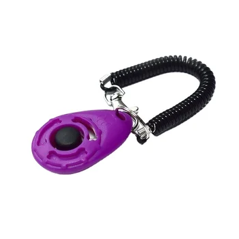 Wholesale multi-colors sound stop barking training whistle round dog clicker