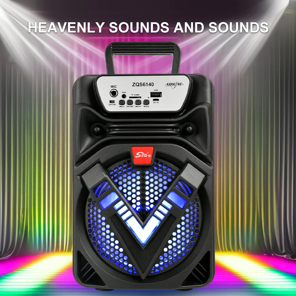 SING-E ZQS6140 ポータブルワイヤレススピーカー LEDライト搭載