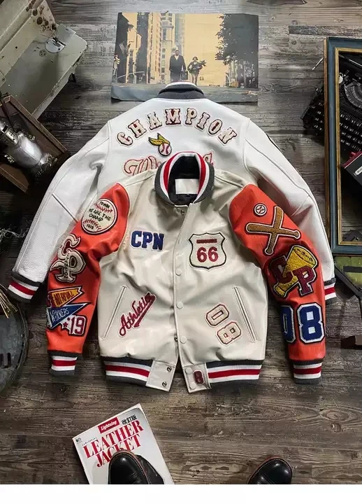 Source OEM Embroidery Patches Custom Men Letterman jacket Baseball Leather  Street Plus Size coat Jacket for men on m.