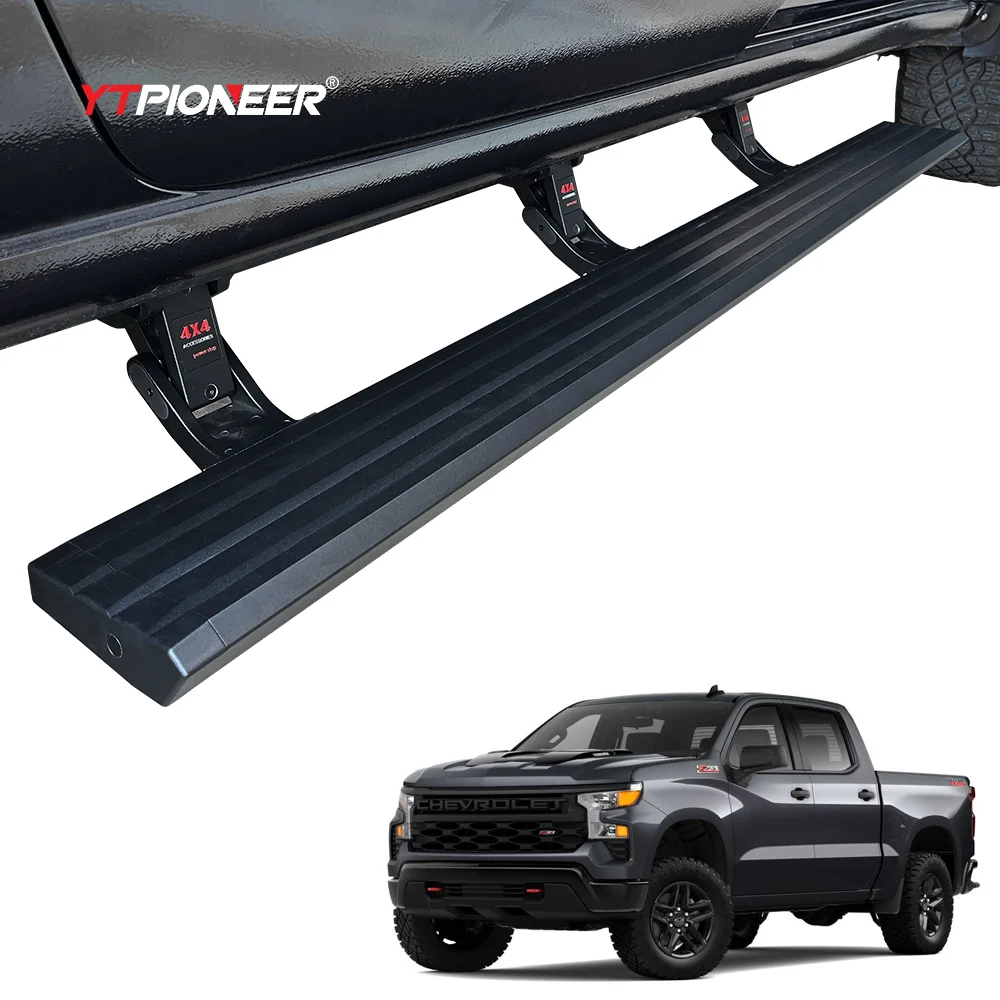 Electric Side Steps Bars Power Running Boards for 05 Pickup Chevy Silverado 1500 2500 HD Crew Cab 2015 2019 Silverado Steps