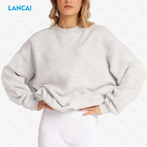 100% Cotton Pullover Jumper Manufacturer Customized Unisex Oversized Fleece Heavyweight Crewneck Sweatshirt