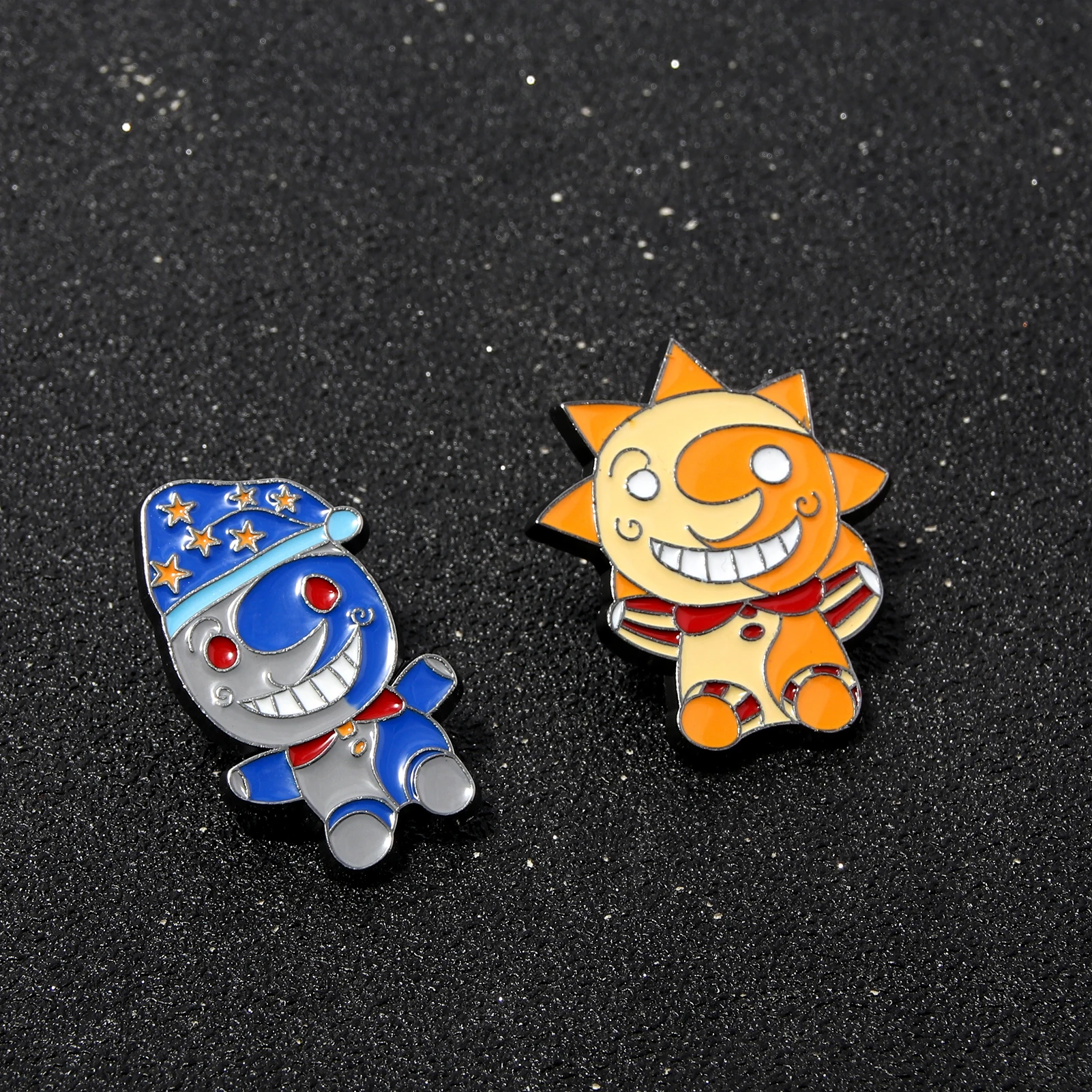 Cartoon Fnaf Sundrop And Moondrop Pins Brooch Freddy Metal Badge ...