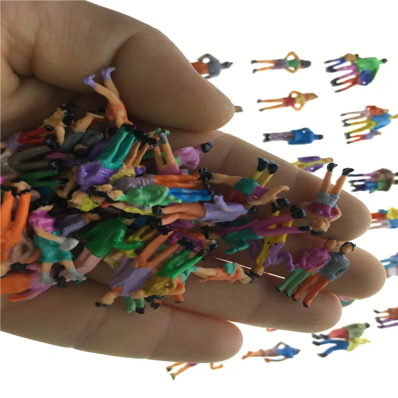 Architectural Building Miniature Color Human People Plastic Train Railway Scenery Layouts Scale Model HO Figures