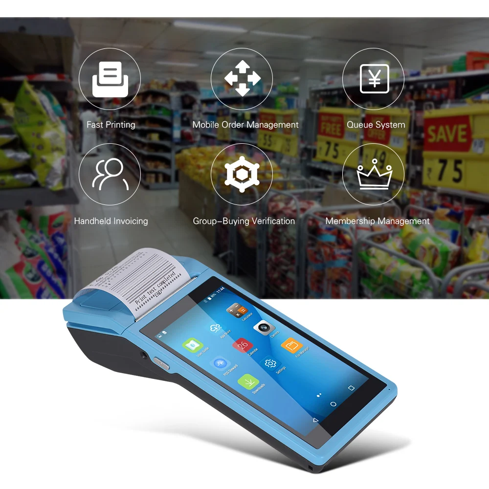 All in One Handheld PDA Printer Smart POS Terminal Wireless Portable Printers Intelligent Payment Terminal