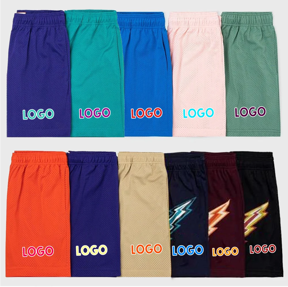 Sublimation Mens 5 Inch Inseam Mesh Shorts Custom Men Acid Wash Shorts