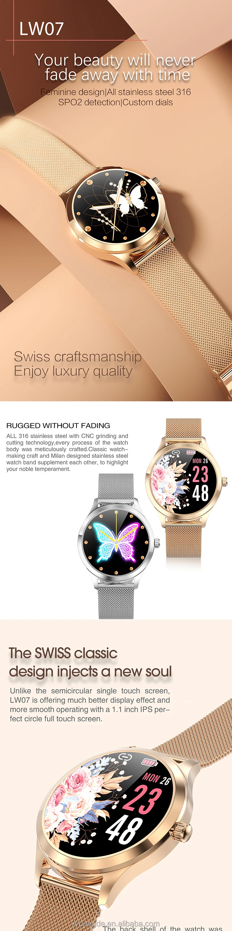 cheap women smartwatch lw07 for android Alibaba