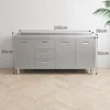 160 cm, tre cassetti, stile piatto, acciaio inox 304