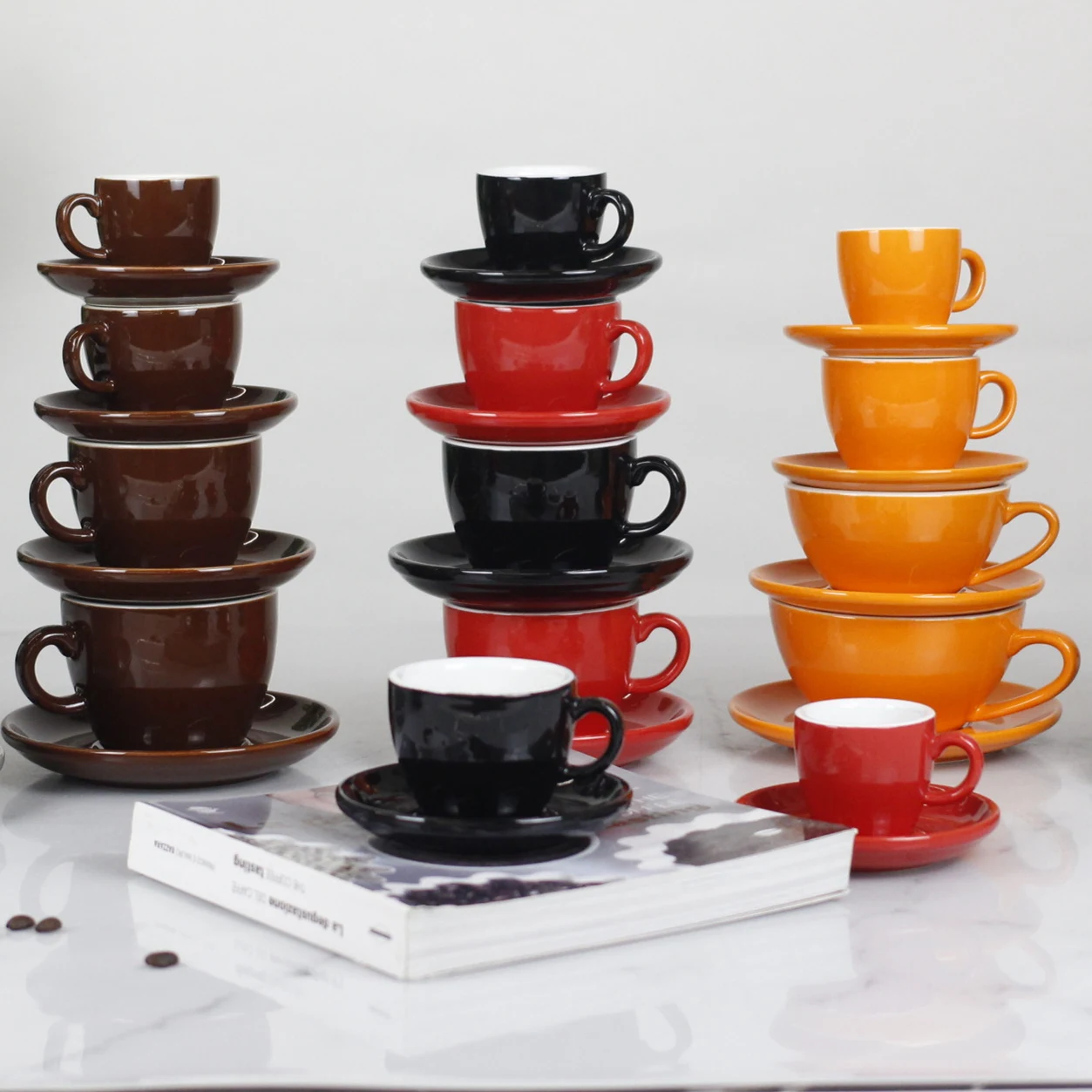 Custom Color Ceramic Espresso Cup And Saucer Porcelain Coffee Cup