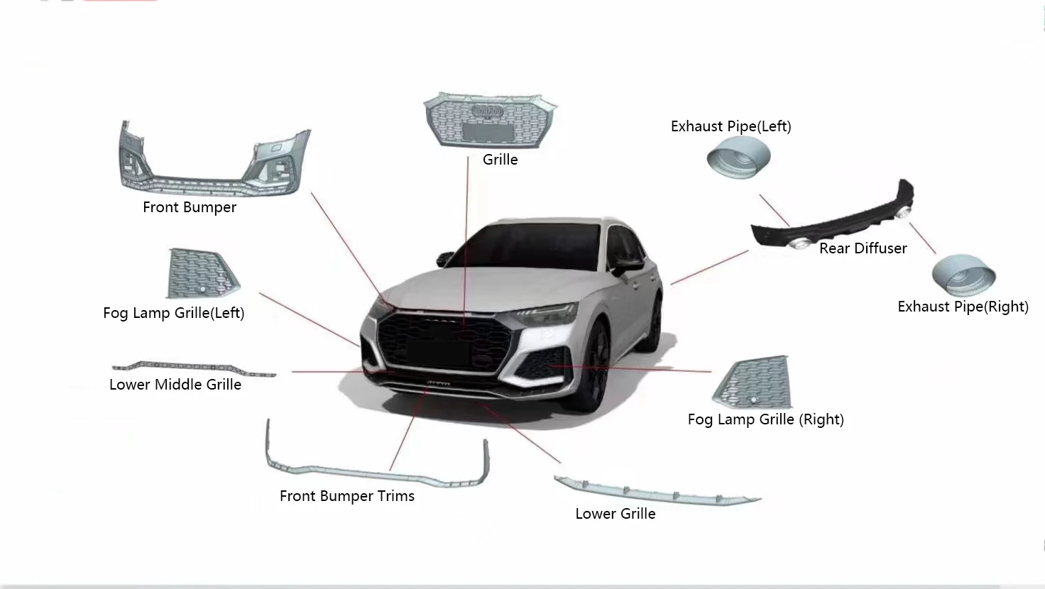 Runde New Arrival Mt Style Body Kit For Audi Q5 Body Kit Car Bumpers ...