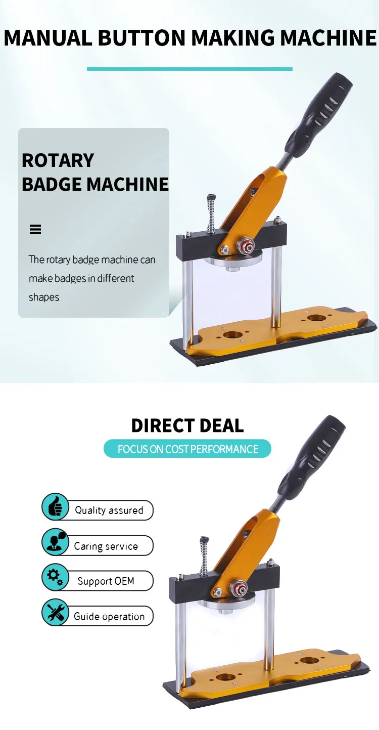 Wholesale High Quality Manual Button Making Machine Rotary Metal Badge ...