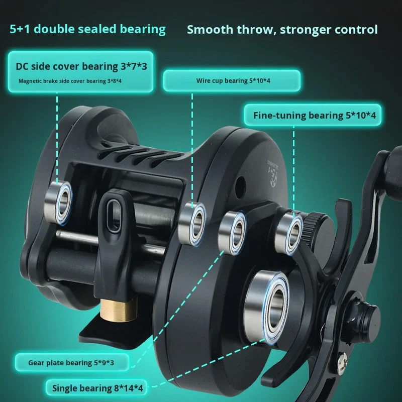 LIzard Black Myth DC Baitcasting Reel Versatile Long Cast Self