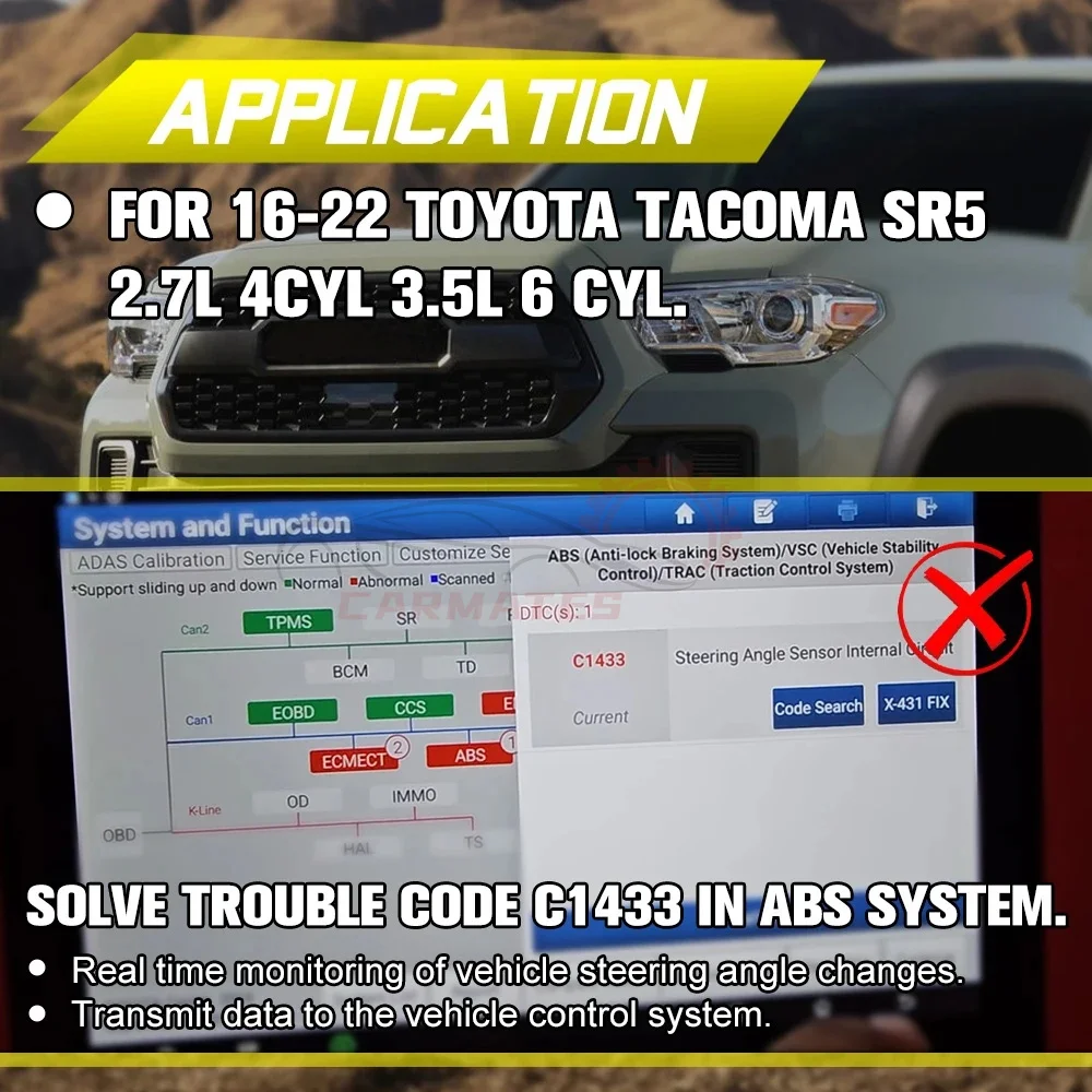 Steering wheel Angle Sensor Fit for 2016-2020 Toyota Tacoma 3.5L 89245