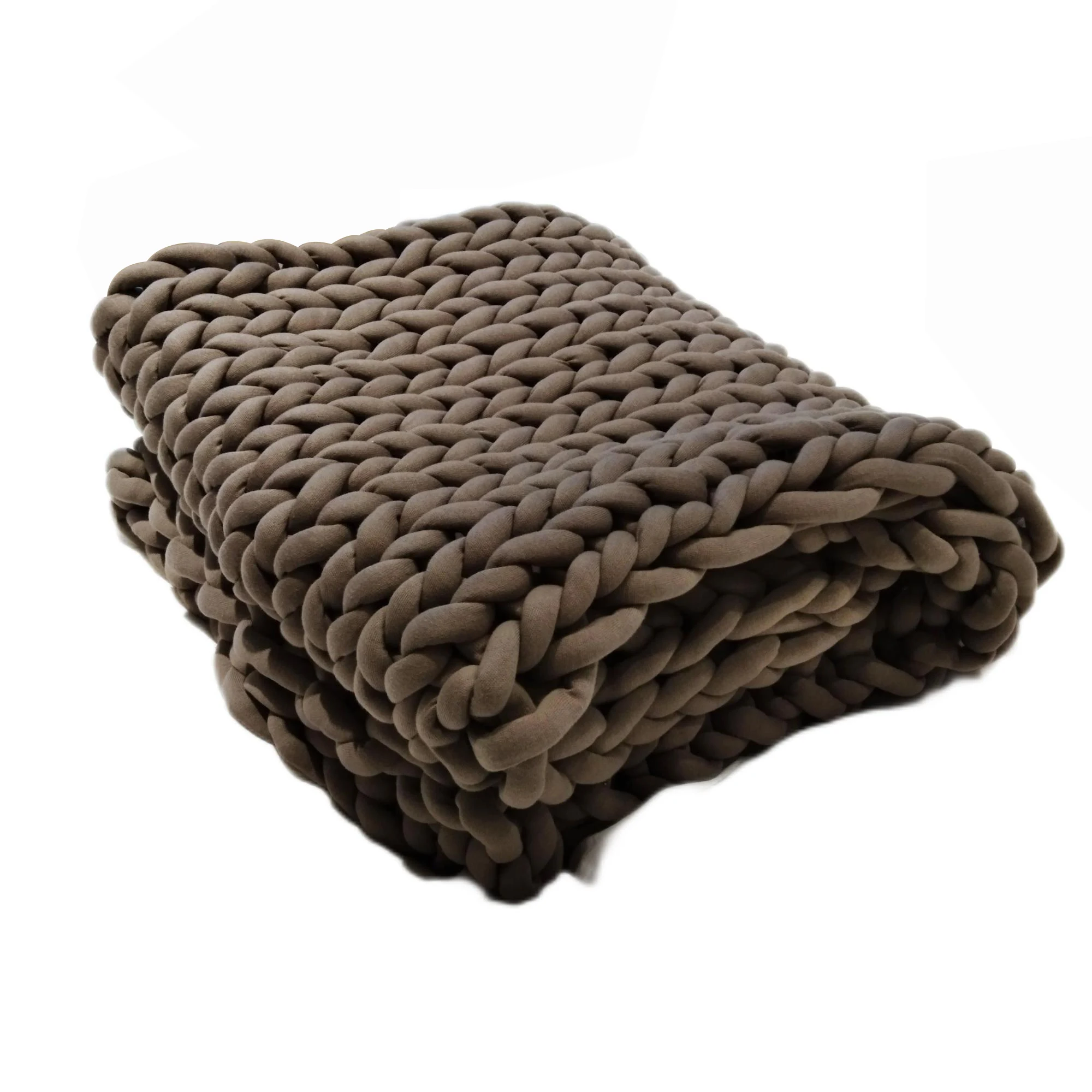 Hot Sell Oeko-Tex Crochet Handmade Weight Tube Yarn Super Chunky Hand Made Blanket Cotton Chunky Knit Throw Giant Rug Blanket