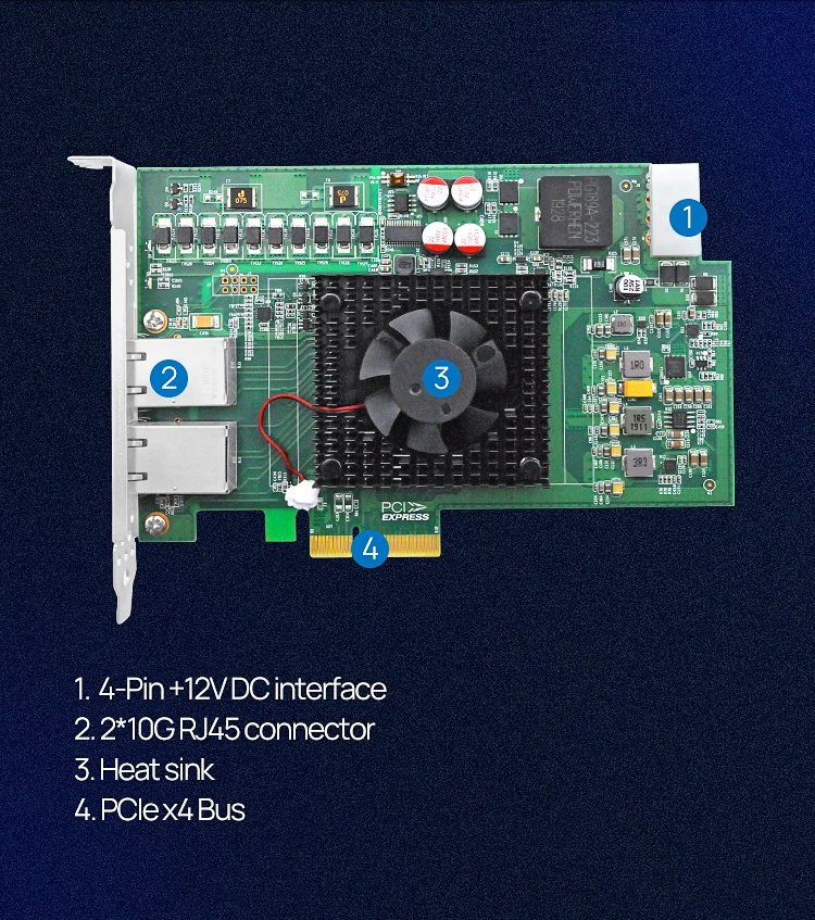 Lres2014ptpoe Dual Port 10g Network Interface Card X550 Pcie X4 Card
