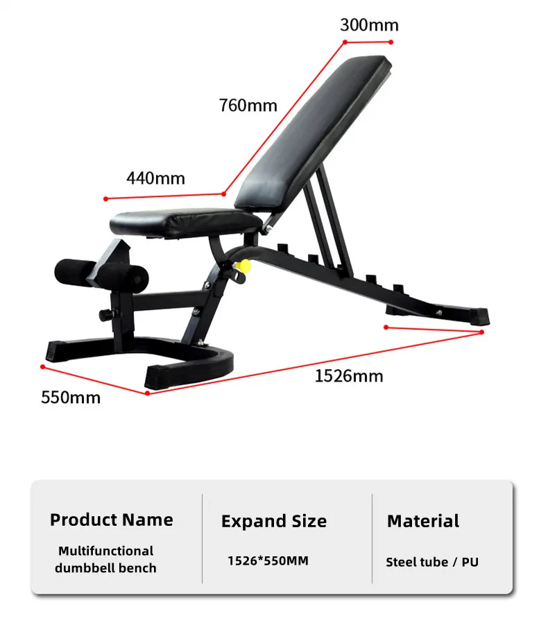 Home Gym Equipment Sit Up Bench Bodybuilding Muscle Exercise Ab Chair Foldable Portable Exercise adjustable bench details