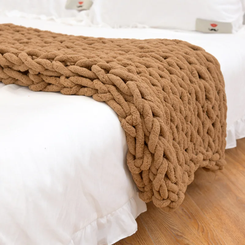 Source Luxury handmade Throw Blanket Customized Size Large Cable