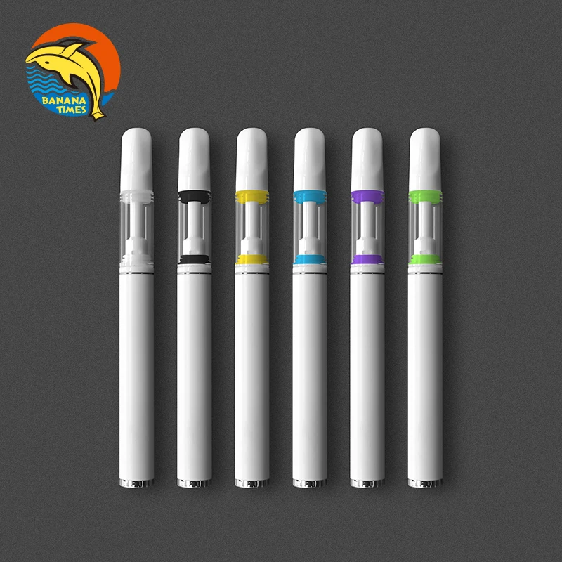 Canada hot sale 1ml cbd oil vape pen rechargeable empty vaporizer pen press in tip full ceramic vape pen