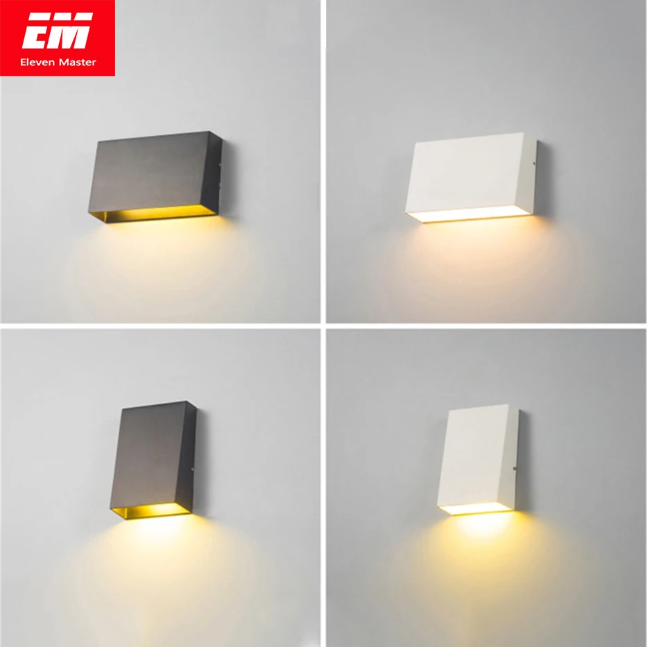 Modern LED COB Wall Lights Waterproof Exterior Up Down Cube Sconce Lamp Fixtures 