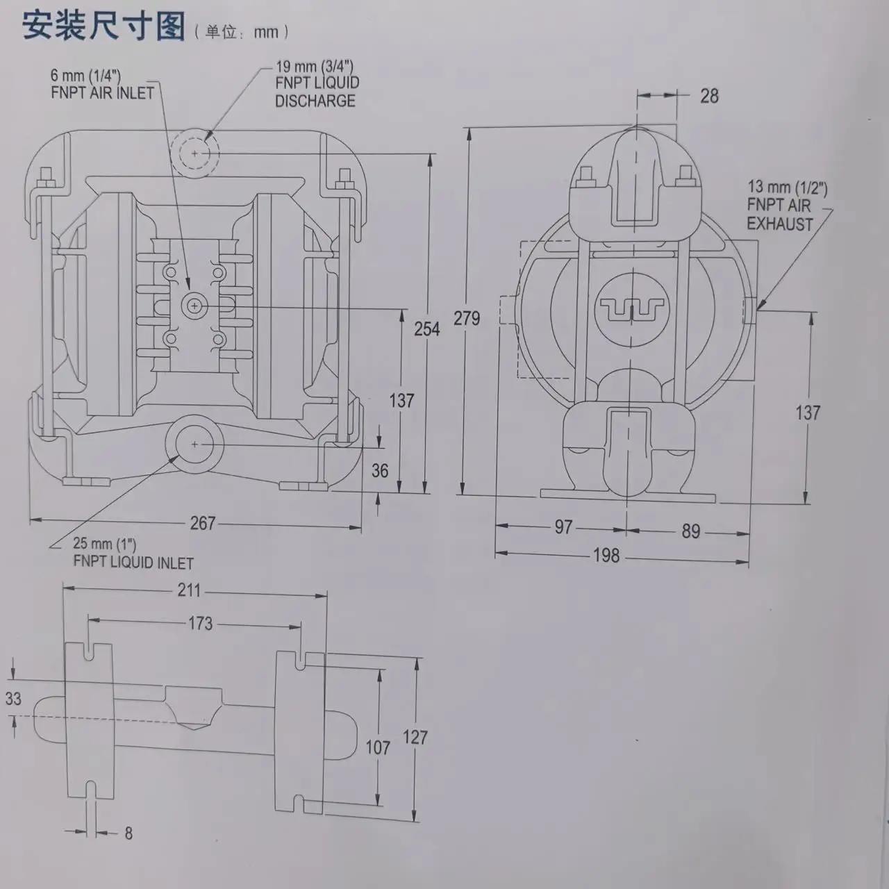 WILDEN 2 inch pump pneumatic diaphragm pump aluminum alloy T2/AAAAB/BNS/BN/ABN/0014 factory