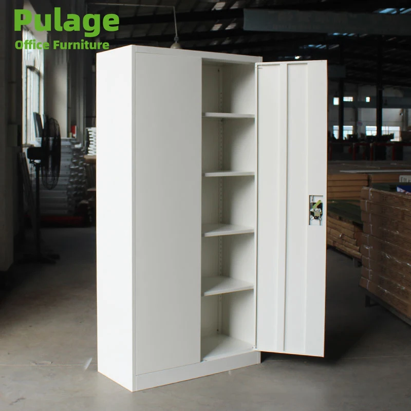 Lockable Metal Cupboard with Adjustable Layers for File Storage in Office and School