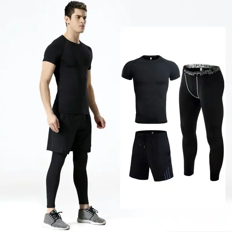 Осень-зима 2022, мужская тренировочная одежда для фитнеса и активного отдыха, комплект из 3 предметов