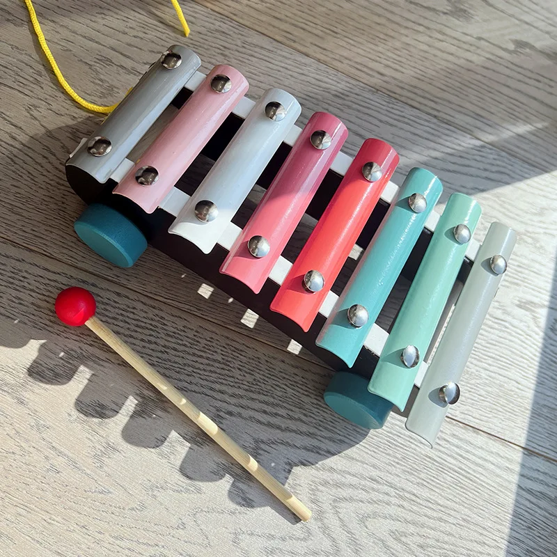 Многопрофильные деревянные сенсорные развивающие игрушки по методу Монтессори, строительные блоки для детского сада, штабелируемый ксилофон, счётная рамка для обучения
