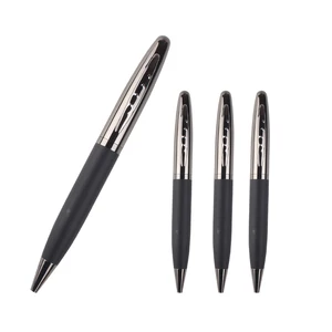 Promotional Premium VIP OEM Roller Leather Pen With Personalized Luxury Engraving Heavy Metal Barrel Body Twist Ballpoint Ball