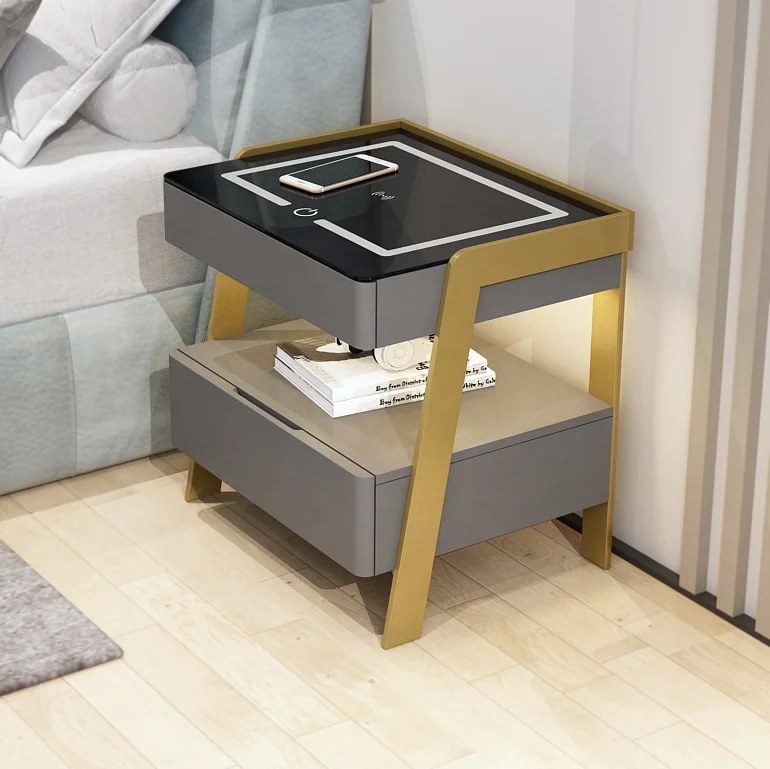 モダンデザイン スマートナイトテーブル USB Type-C ワイヤレス充電